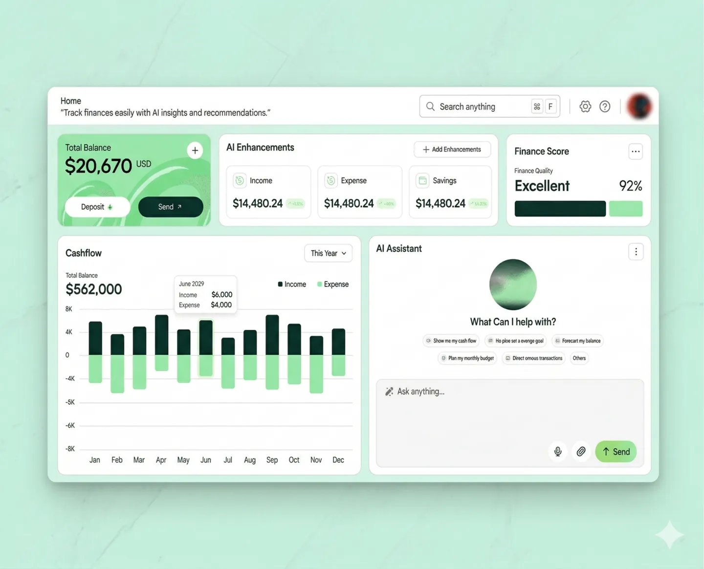 Merchant operations and finance dashboard preview